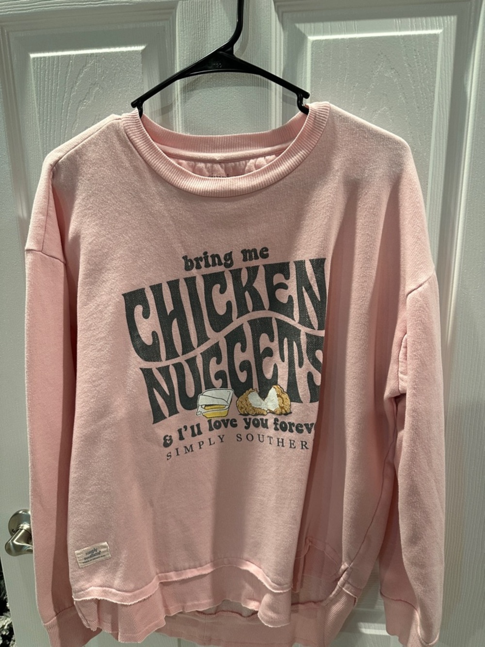 Simply Southern Pink 'Bring Me Chicken Nuggets' Kids Sweatshirt